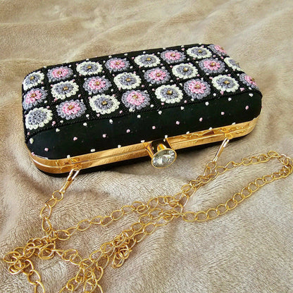 IRMA Phulkari Clutch Bag Black - Fancy Fab Jewels