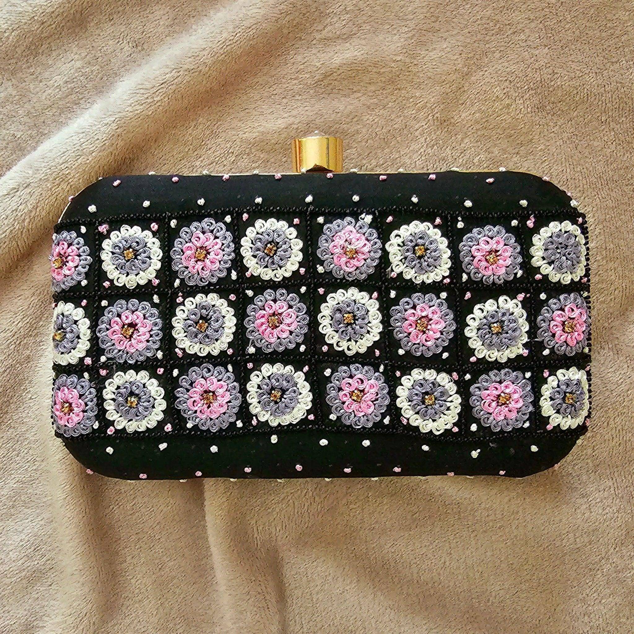 IRMA Phulkari Clutch Bag Black - Fancy Fab Jewels