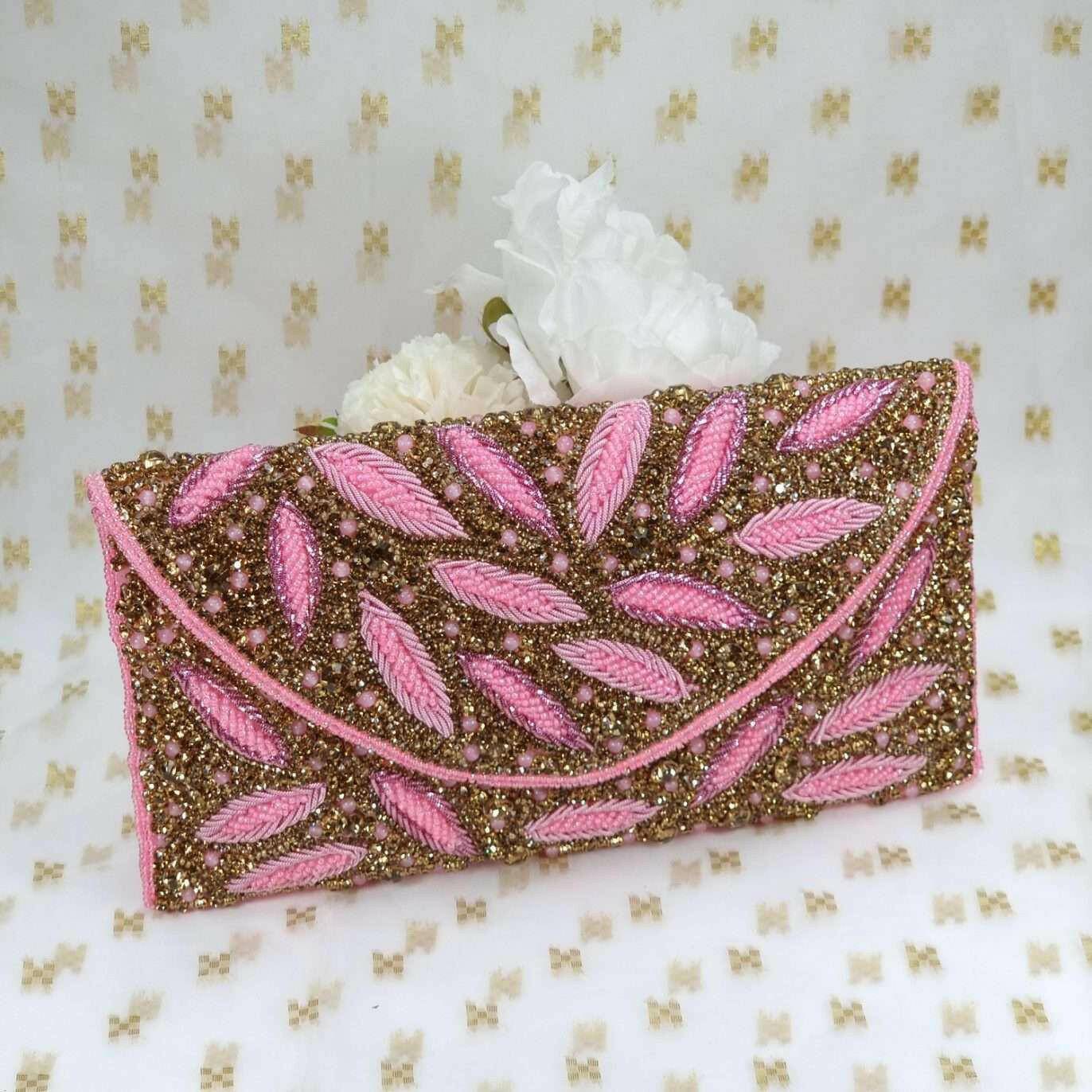 Zaina Bridal Clutch Pink - Fancy Fab Jewels