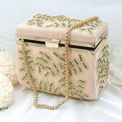 Ameera Red Gold Box Clutch, Vanity Box, - Fancy Fab Jewels