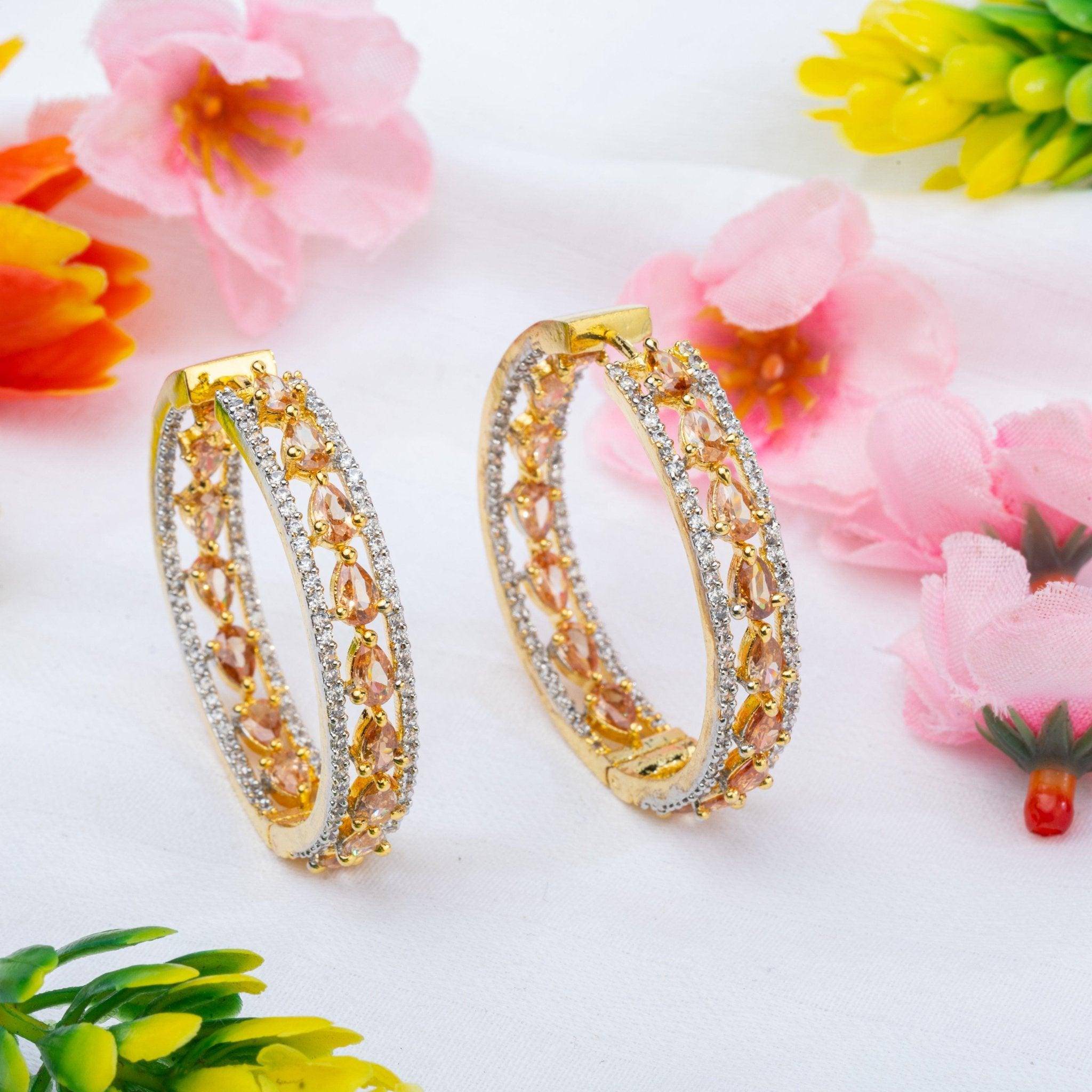 Daisy - American Diamond Hoop Earrings in Five Colours - Fancy Fab Jewels