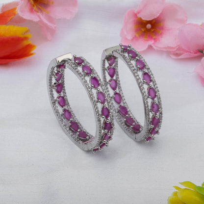 Daisy - American Diamond Hoop Earrings in Five Colours - Fancy Fab Jewels