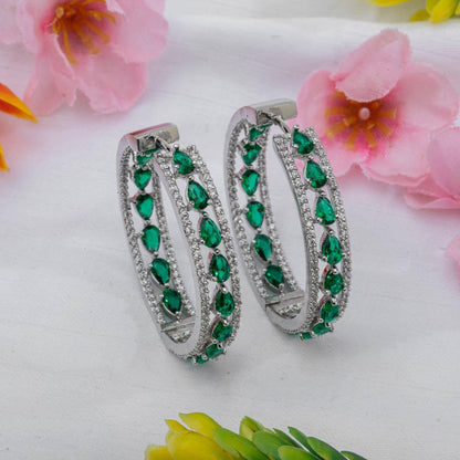 Daisy - American Diamond Hoop Earrings in Five Colours - Fancy Fab Jewels