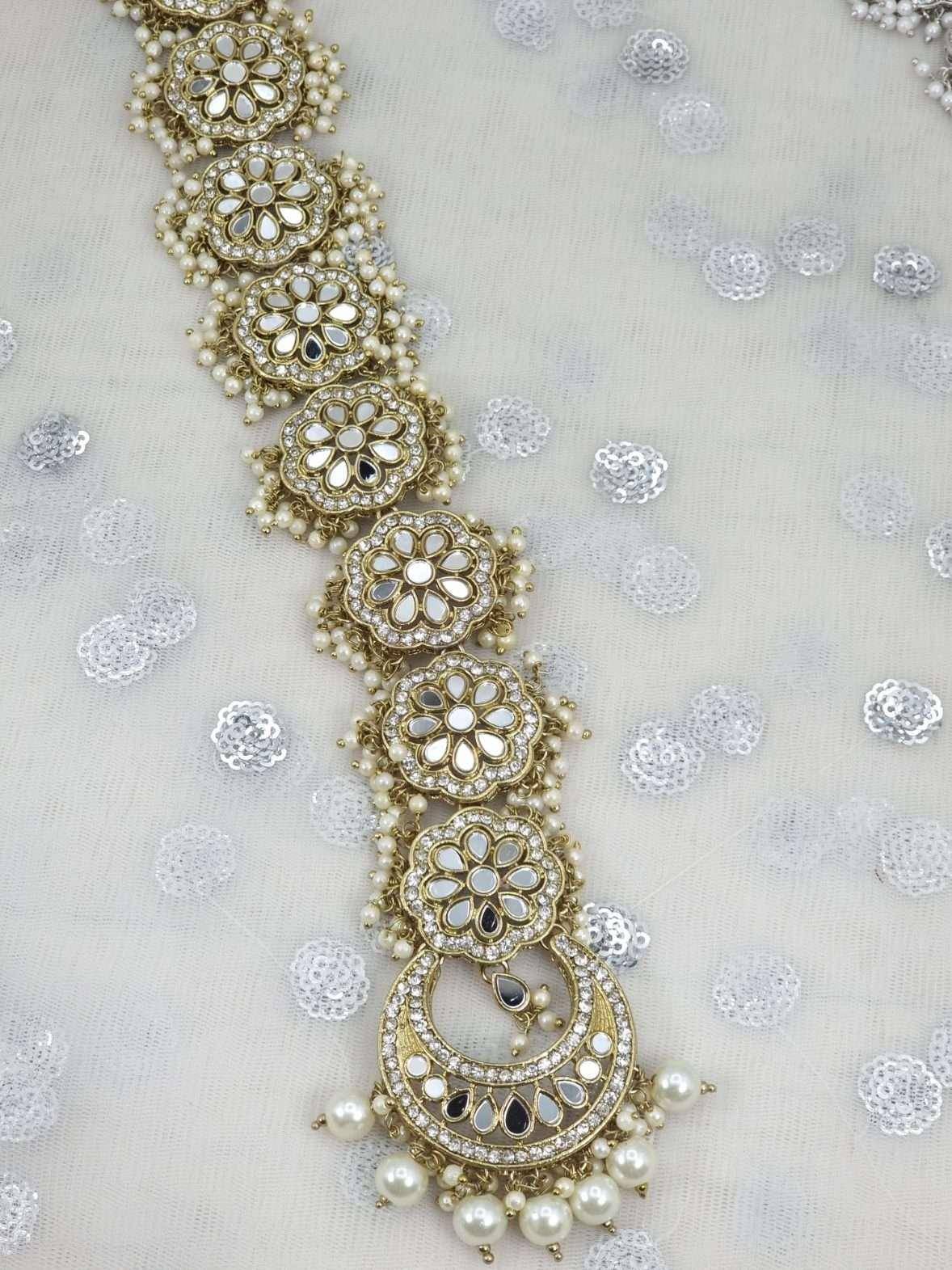 Jamia- Mirror & Pearl Plait Piece - Fancy Fab Jewels