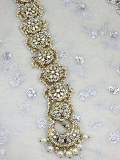 Jamia- Mirror & Pearl Plait Piece - Fancy Fab Jewels