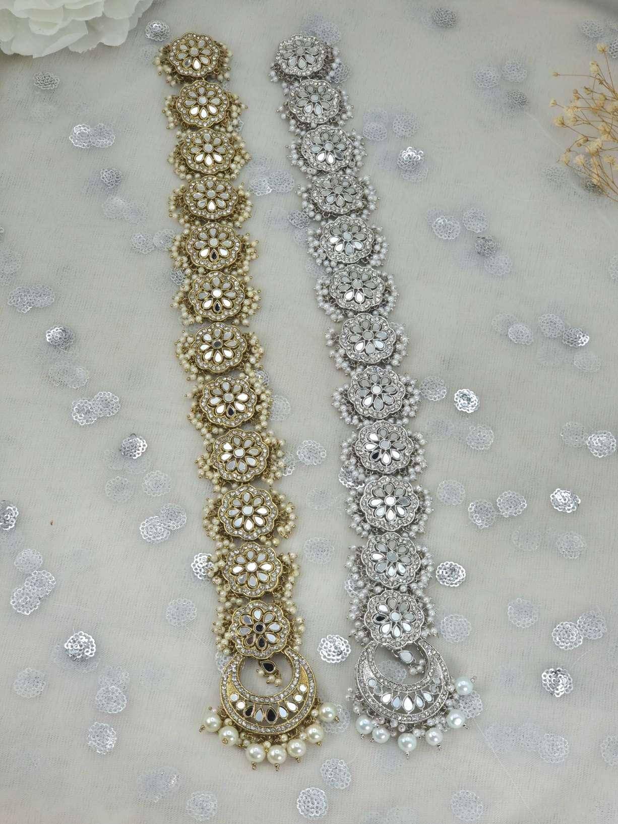 Jamia- Mirror & Pearl Plait Piece - Fancy Fab Jewels