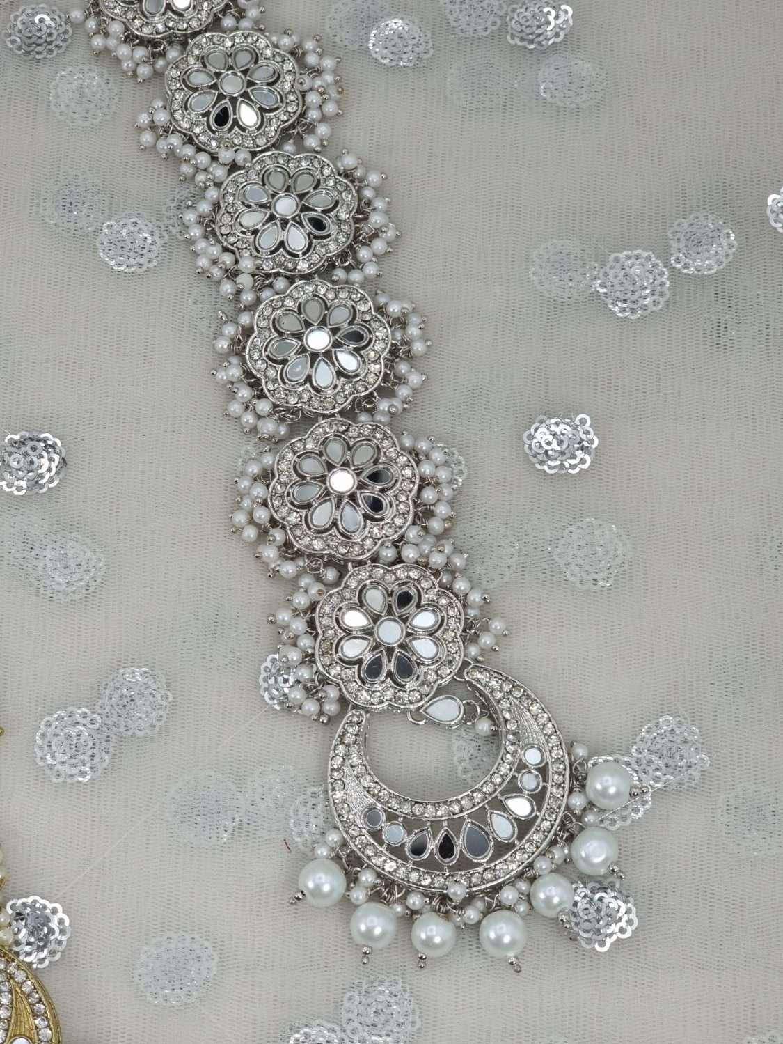 Jamia- Mirror & Pearl Plait Piece - Fancy Fab Jewels