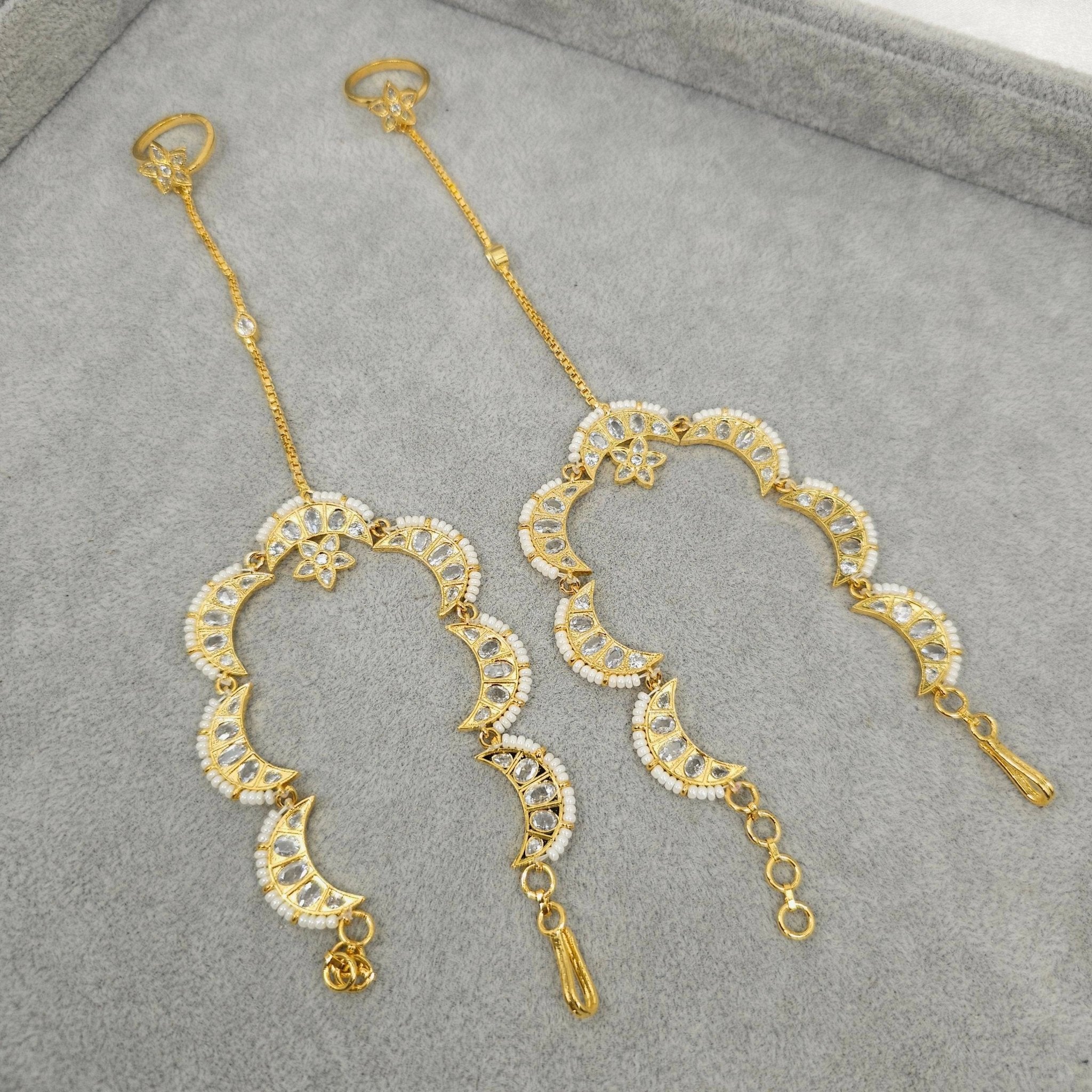Jadau Kundan Bridal Hand Harness/HathPhool – Hand Pieces | Fancy Fab Jewels UK