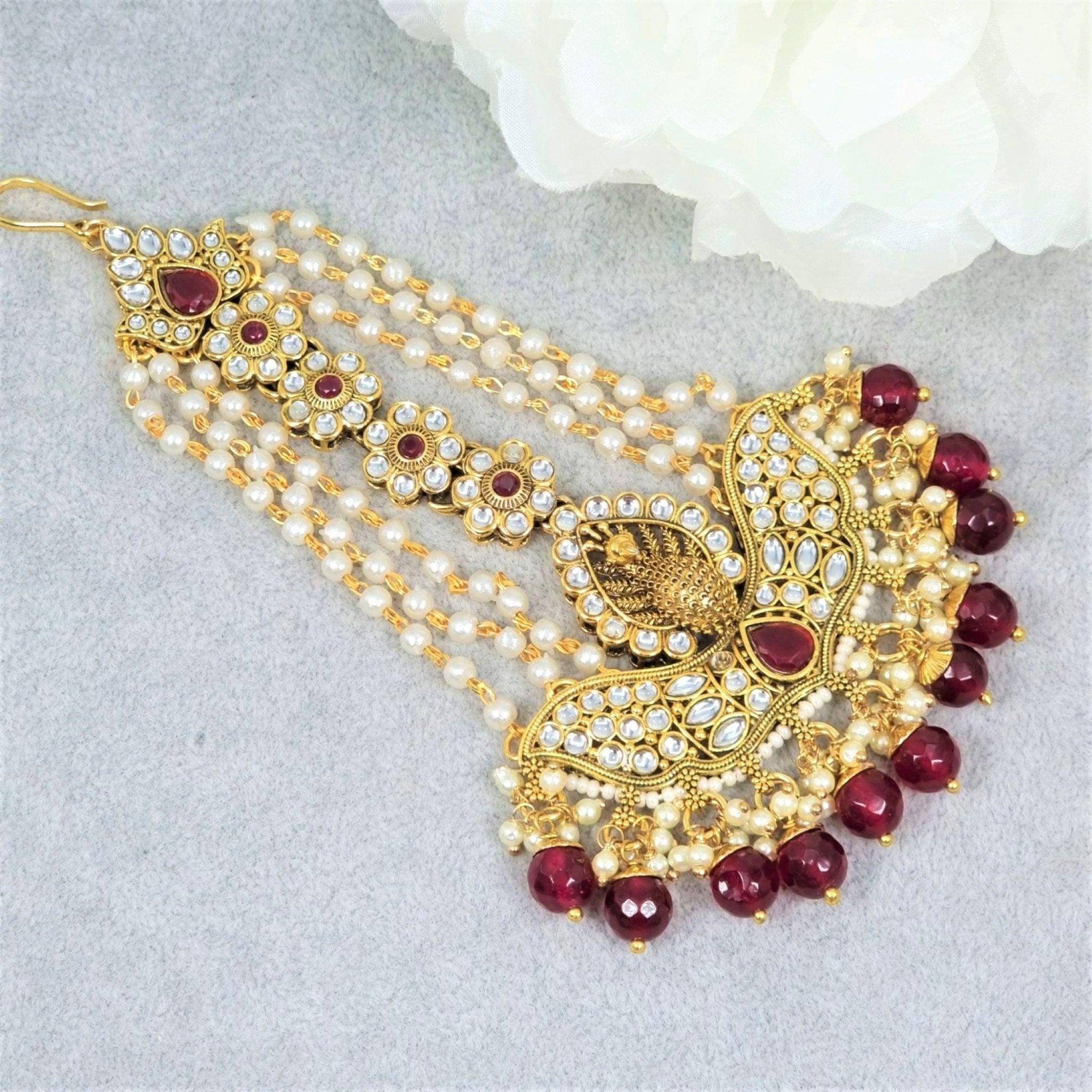 Kundan Pearl Bridal Passa Jhoomar - Fancy Fab Jewels