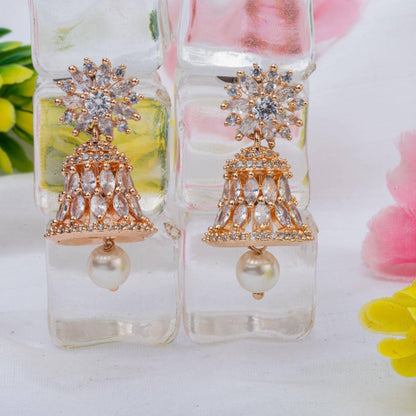 Gia- American Diamond Jhumki Earrings - Fancy Fab Jewels