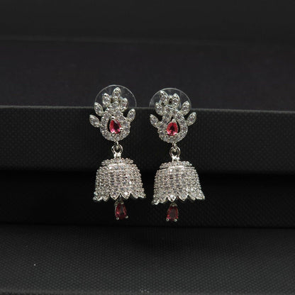 Fya - American Diamond CZ Small Jhumki Earrings - Fancy Fab Jewels