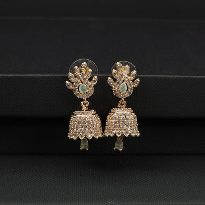 Fya - American Diamond CZ Small Jhumki Earrings - Fancy Fab Jewels