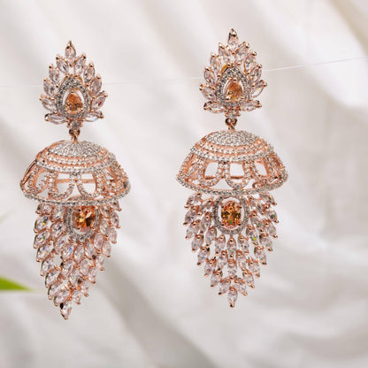 Feya- American Diamond Jhumki Earrings - Fancy Fab Jewels