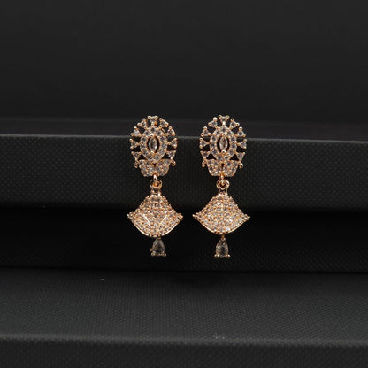 Arya - American diamond small jhumki earrings - Fancy Fab Jewels