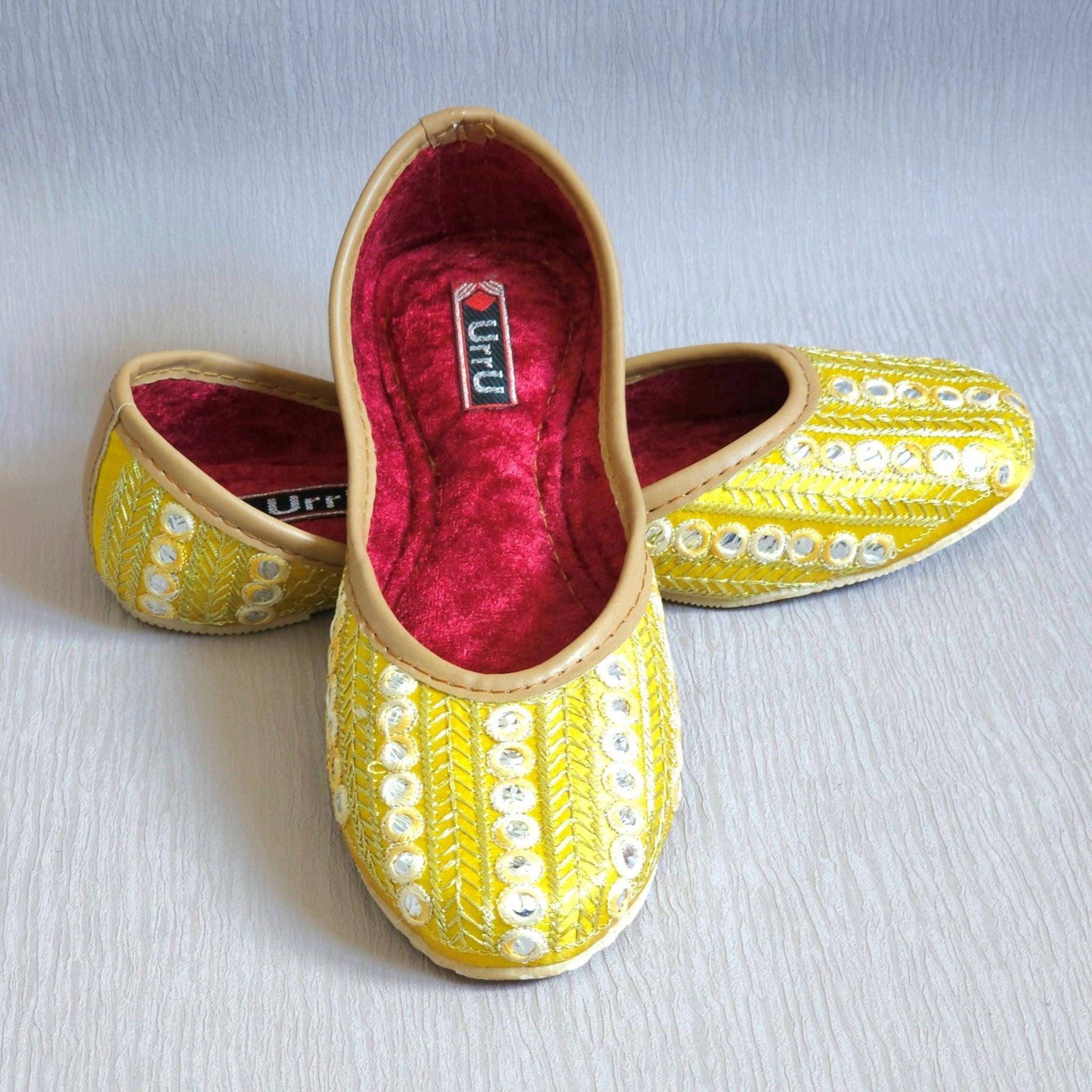 Divya - Yellow Ballerina Jutti Shoes - Fancy Fab Jewels