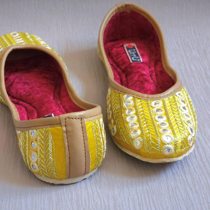 Divya - Yellow Ballerina Jutti Shoes - Fancy Fab Jewels