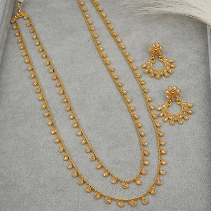 Diya Polki Mala Necklace Set - Fancy Fab Jewels