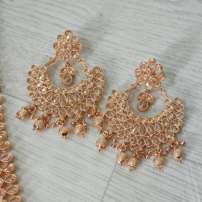 Meena Polki Rani Haar Set - Rose Gold - Fancy Fab Jewels