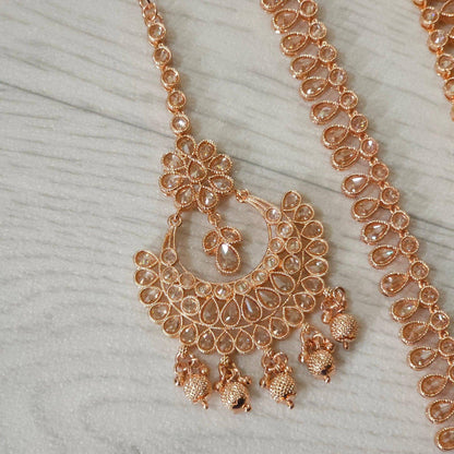 Meena Polki Rani Haar Set - Rose Gold - Fancy Fab Jewels