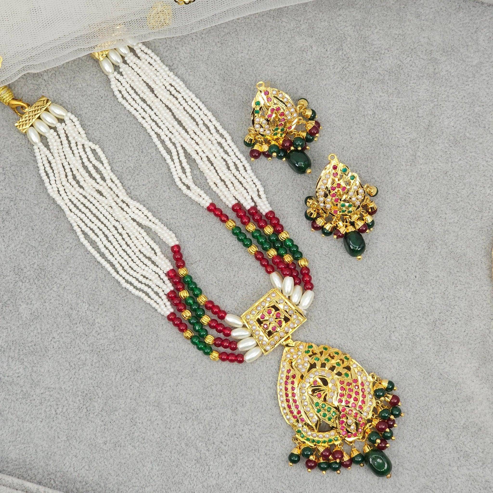 Premium Shani Jadau Nauratan Choker Set - High-Quality Indian Jewelry for a Luxurious Look - Fancy Fab Jewels