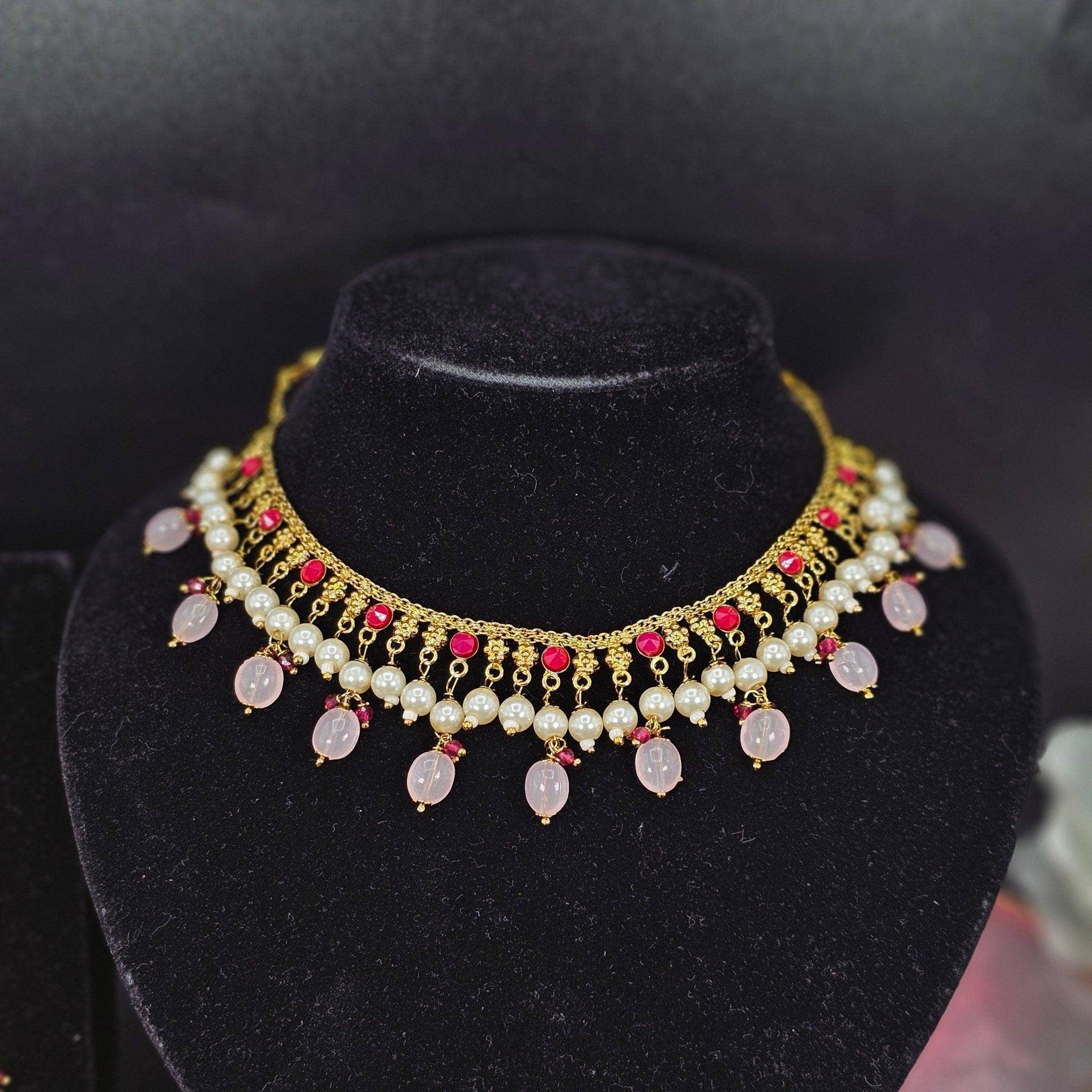 Farhaa Choker Necklace Set - Fancy Fab Jewels