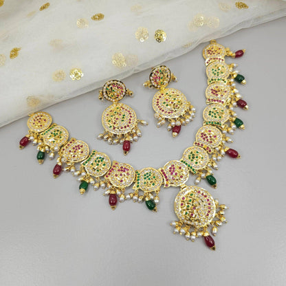 Anjum Premium Quality Jadau Nauratan Choker Set - Fancy Fab Jewels