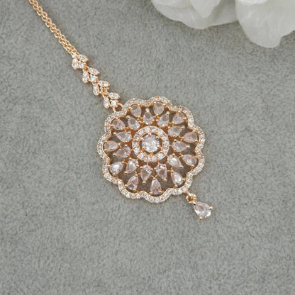 Eva CZ Mangtikka - Rose Gold - Fancy Fab Jewels