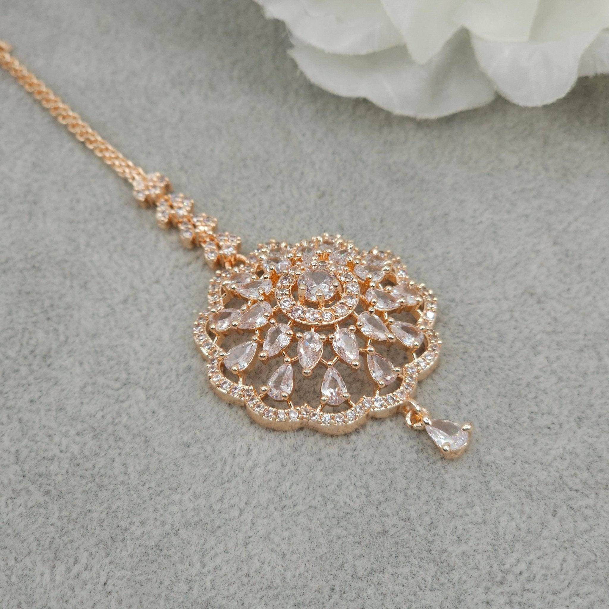 Eva CZ Mangtikka - Rose Gold - Fancy Fab Jewels