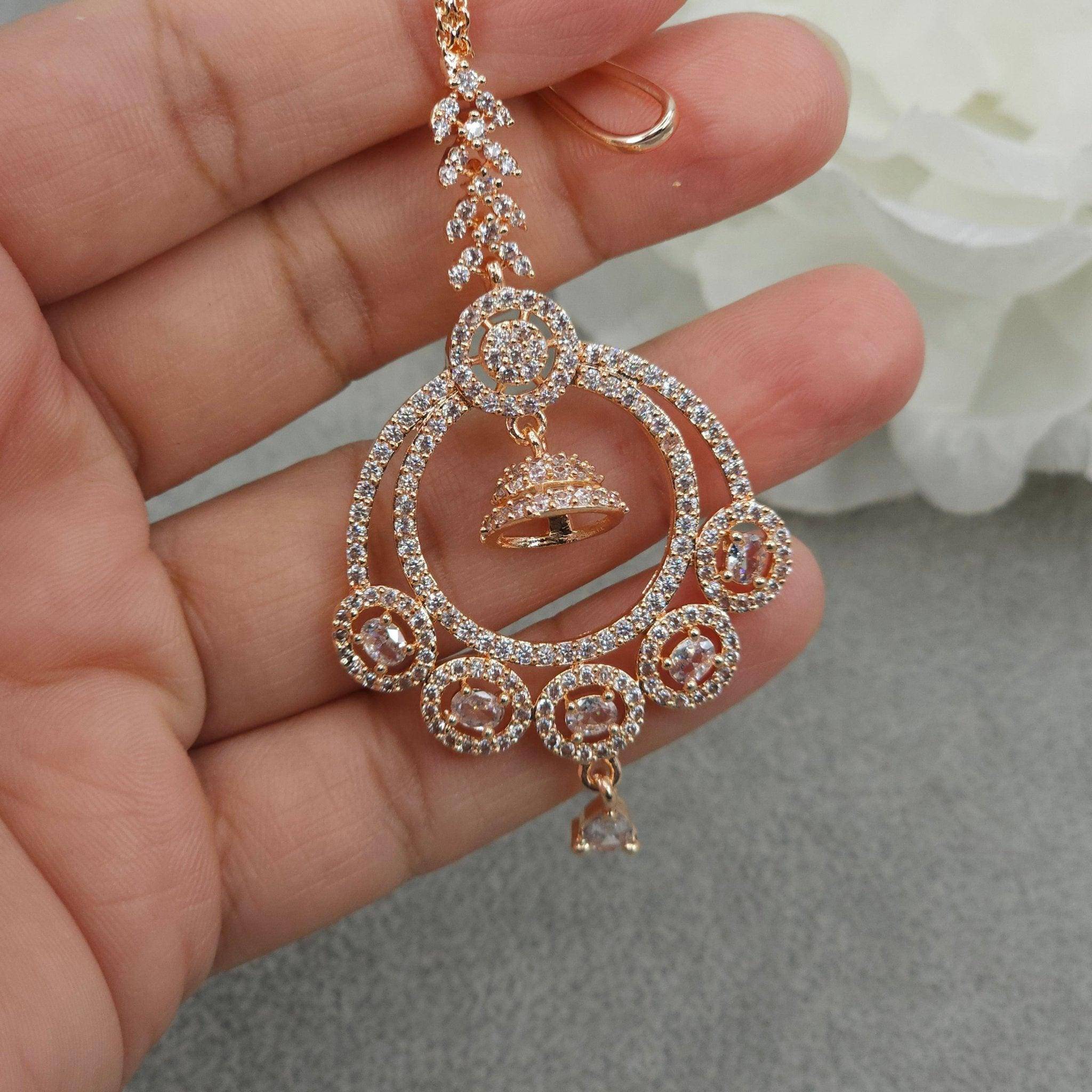 Evana CZ Mangtikka - Rose Gold - Fancy Fab Jewels