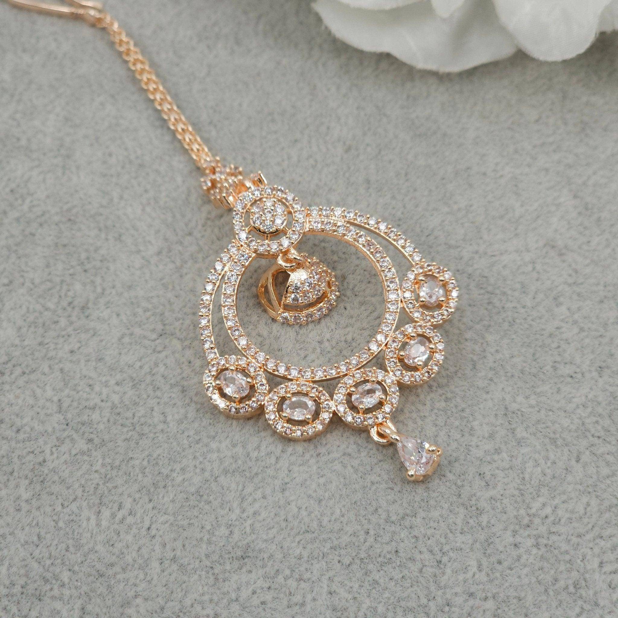 Evana CZ Mangtikka - Rose Gold - Fancy Fab Jewels