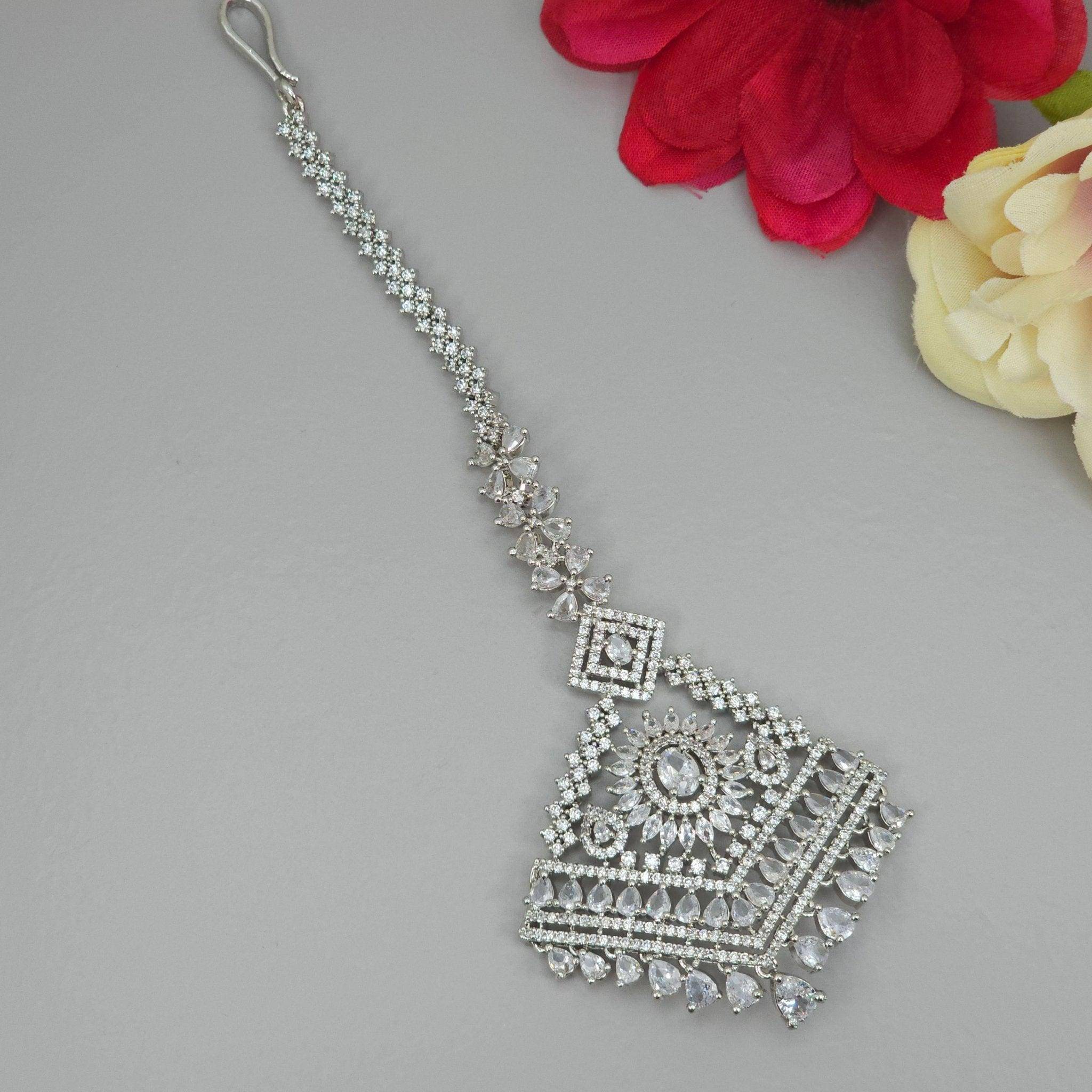 Husna CZ Mangtikka - Silver - Fancy Fab Jewels