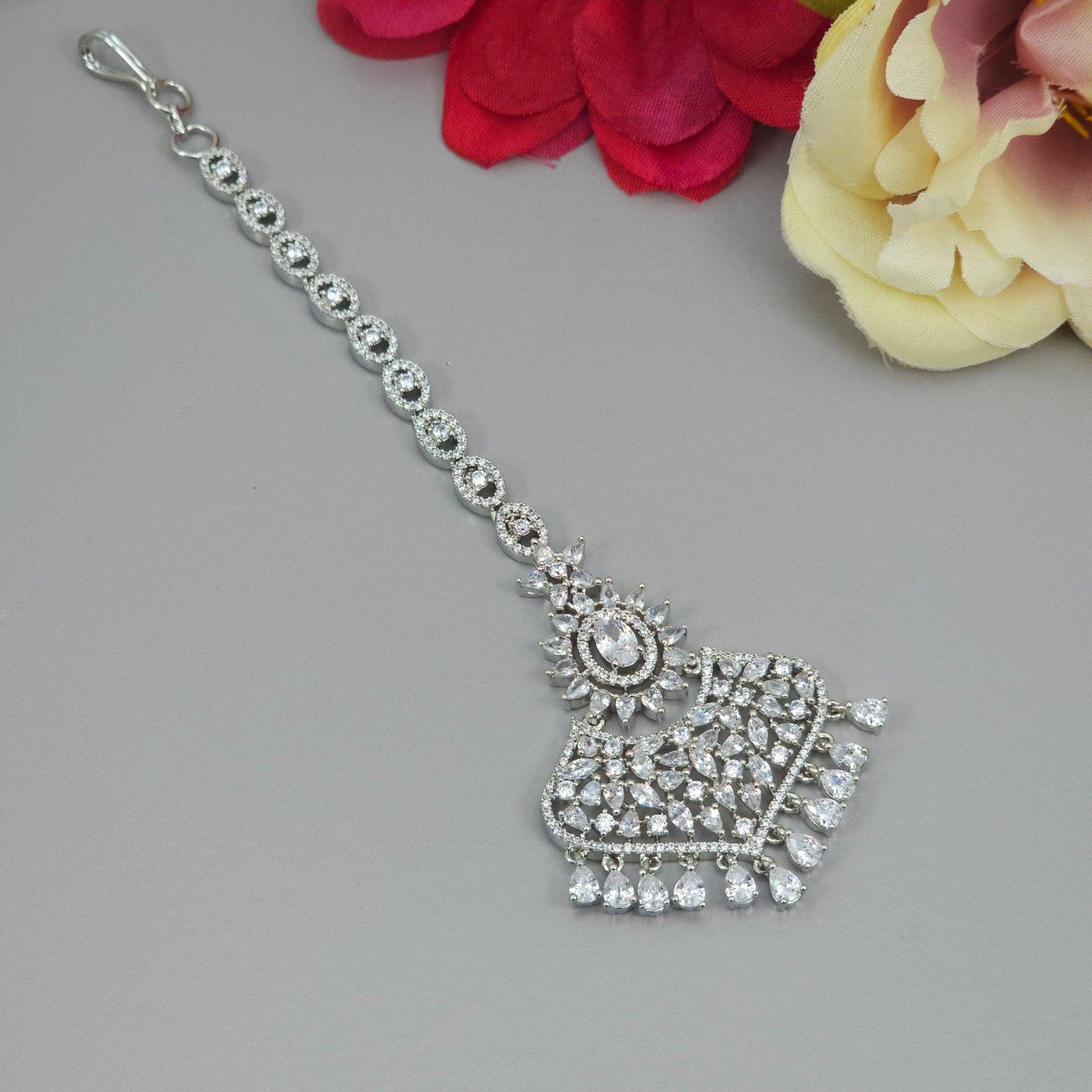 Mahi Silver CZ Mangtikka - Fancy Fab Jewels