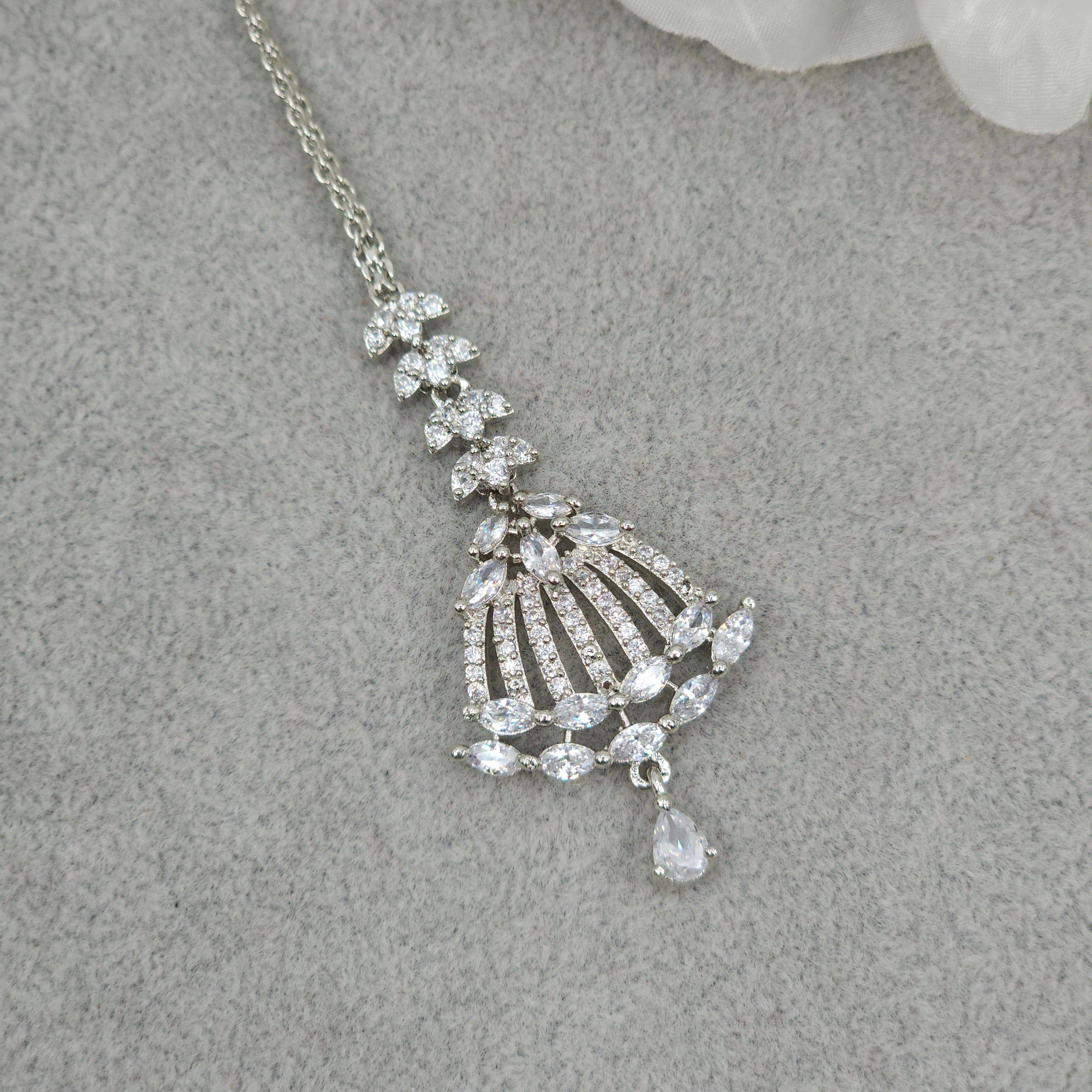 Small American Diamond Mangtikka - Silver - Fancy Fab Jewels