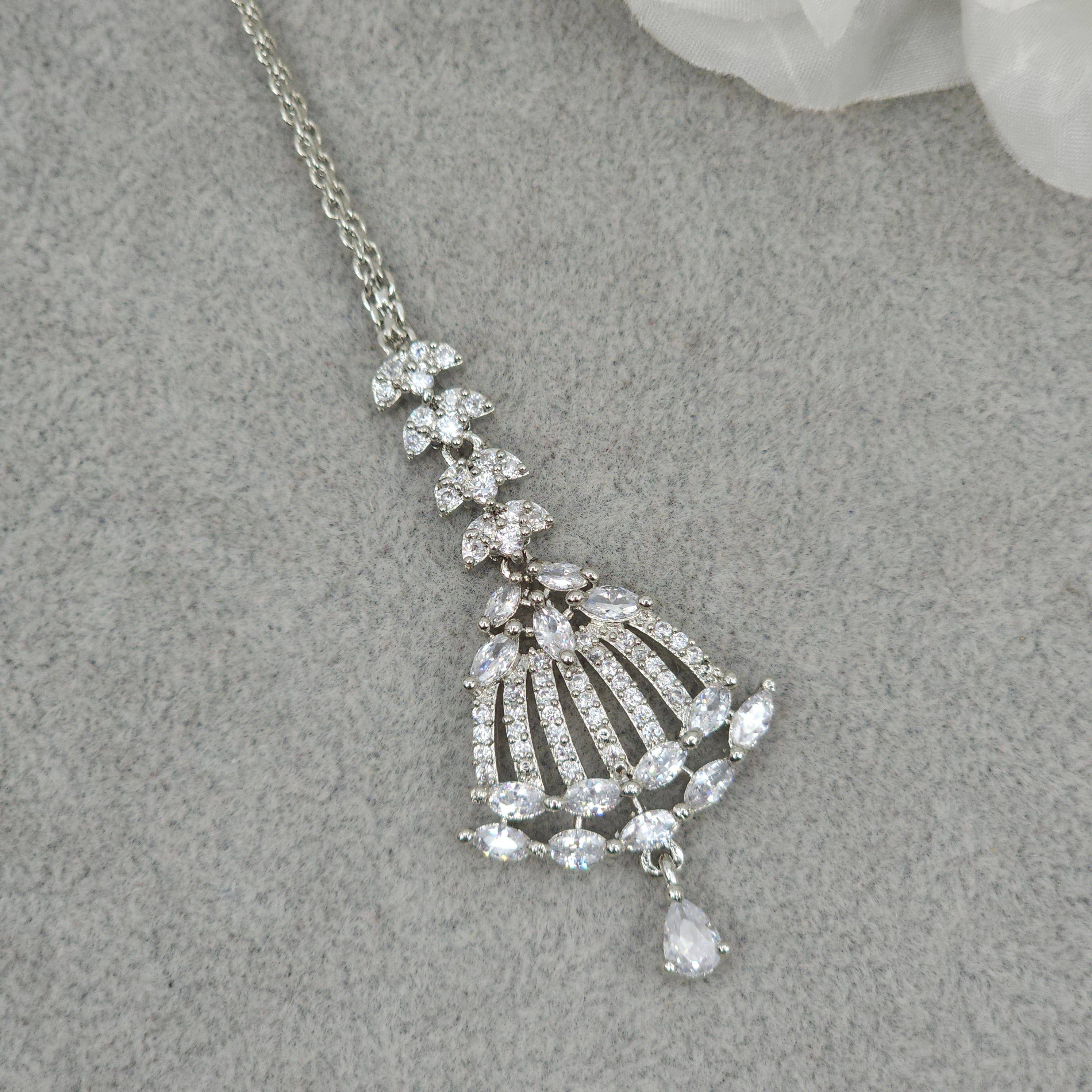 Small American Diamond Mangtikka - Silver - Fancy Fab Jewels