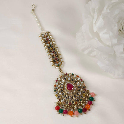 Aaina mirror maang tikka - oval - Fancy Fab Jewels