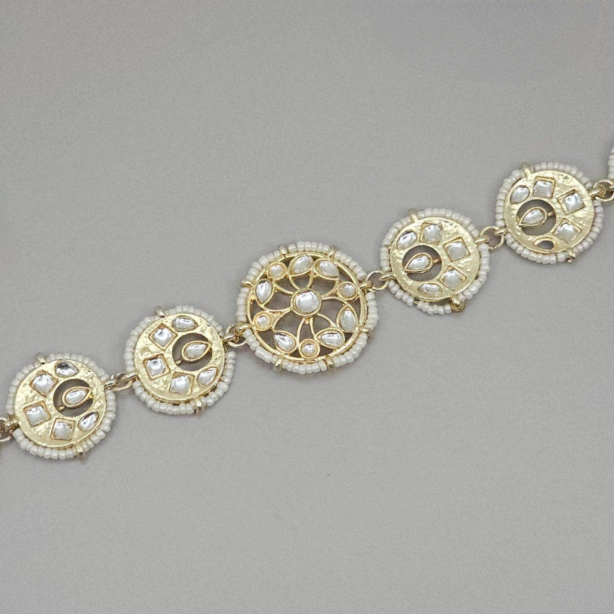 Lina White Kundan Headband - Fancy Fab Jewels