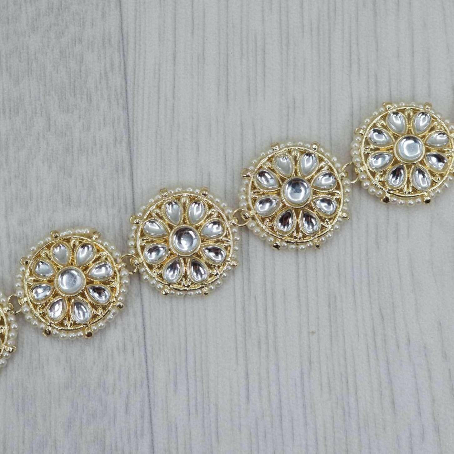 White Kundan Lina Headband - Fancy Fab Jewels