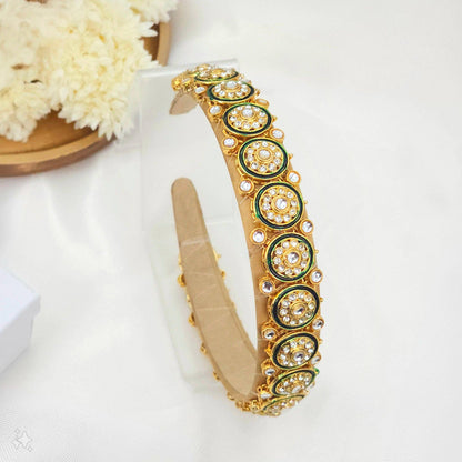 1 Pc Women's Glamours Kundan Headband Mathapatti Tiara - Fancy Fab Jewels