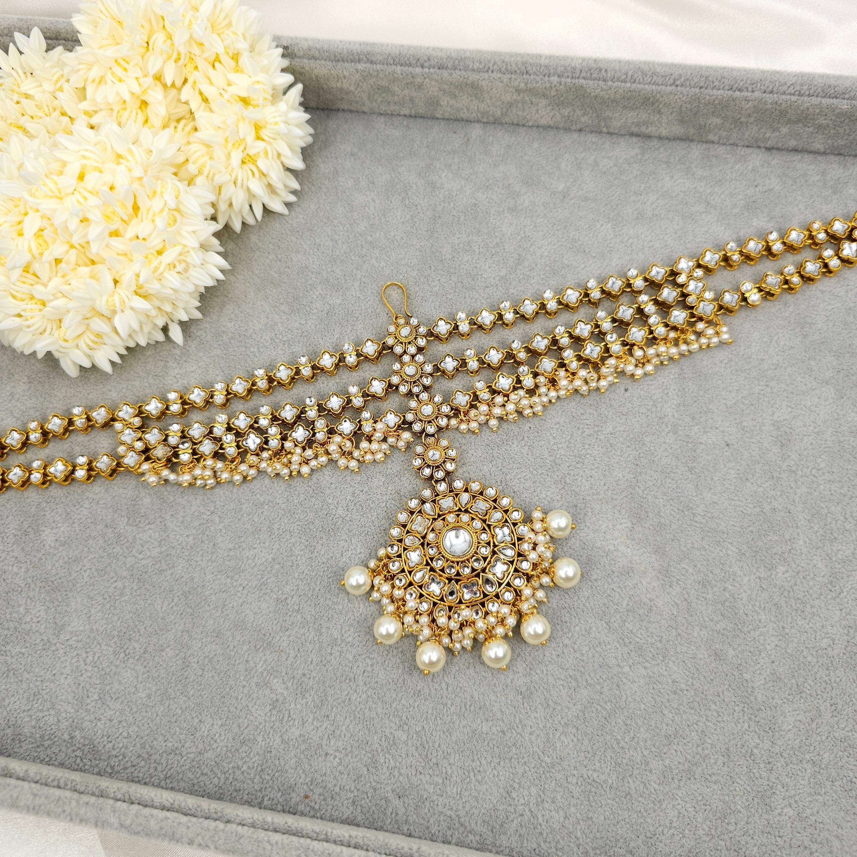 Bahara Kundan Bridal Mathapatti/Headchain - Fancy Fab Jewels