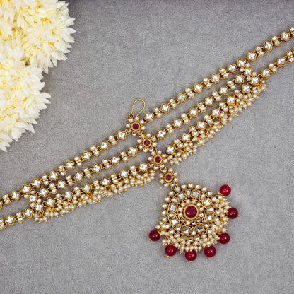 Bahara Kundan Bridal Mathapatti/Headchain - Fancy Fab Jewels