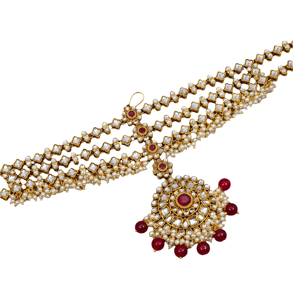 Bahara Kundan Bridal Mathapatti/Headchain - Fancy Fab Jewels