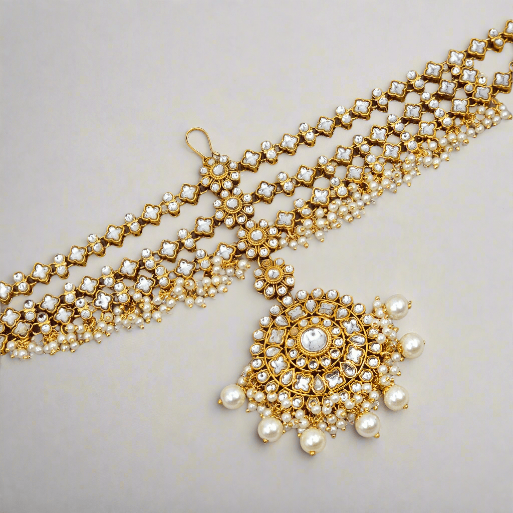 Bahara Kundan Bridal Mathapatti/Headchain - Fancy Fab Jewels