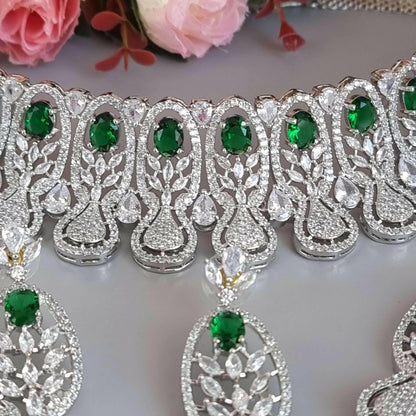 Simi Choker Set Emerald Green - Fancy Fab Jewels