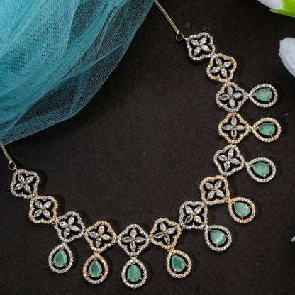 Ruhani - AD CZ Choker Necklace set - Fancy Fab Jewels