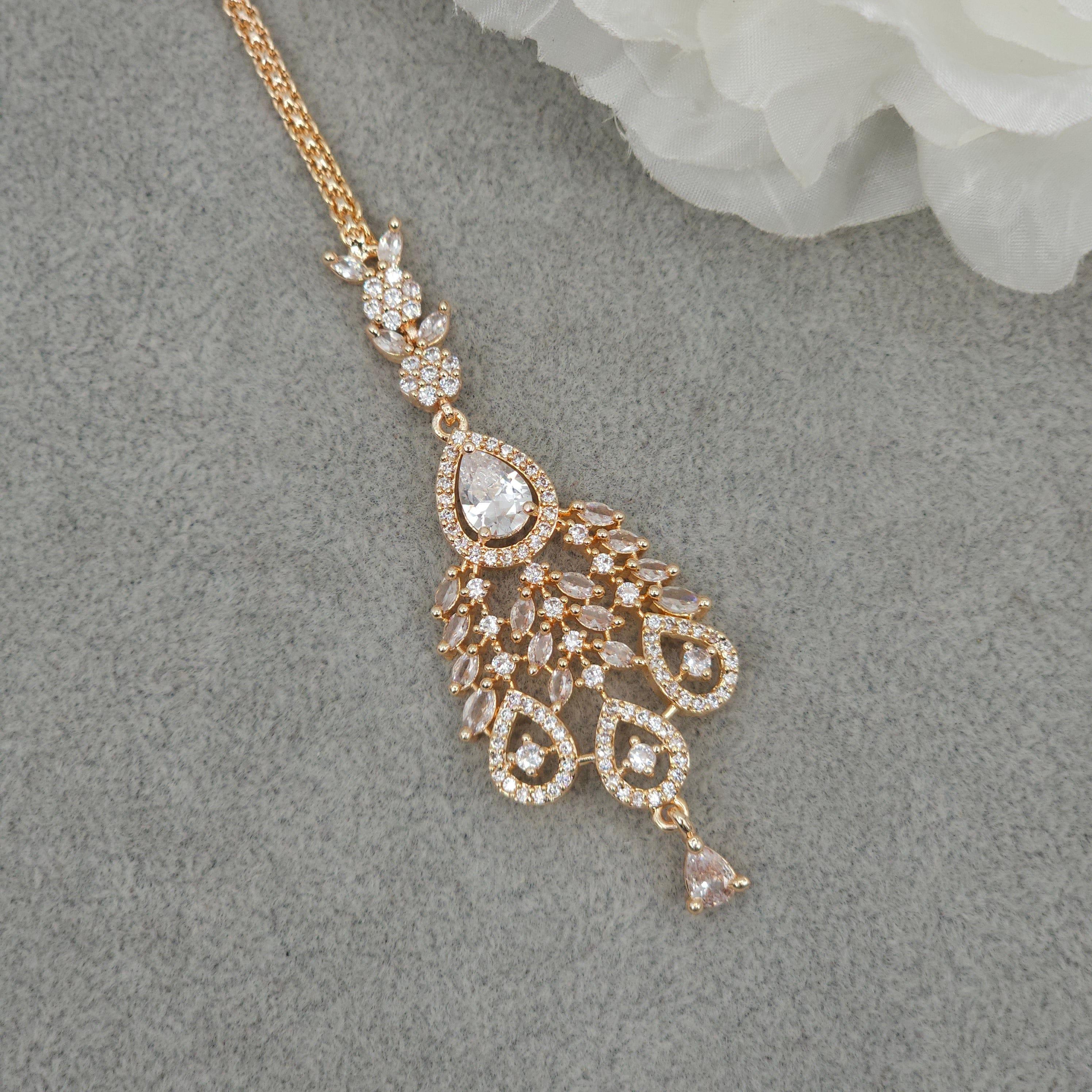 fancy fab Jewels Tikka Small American Diamond Mangtikka