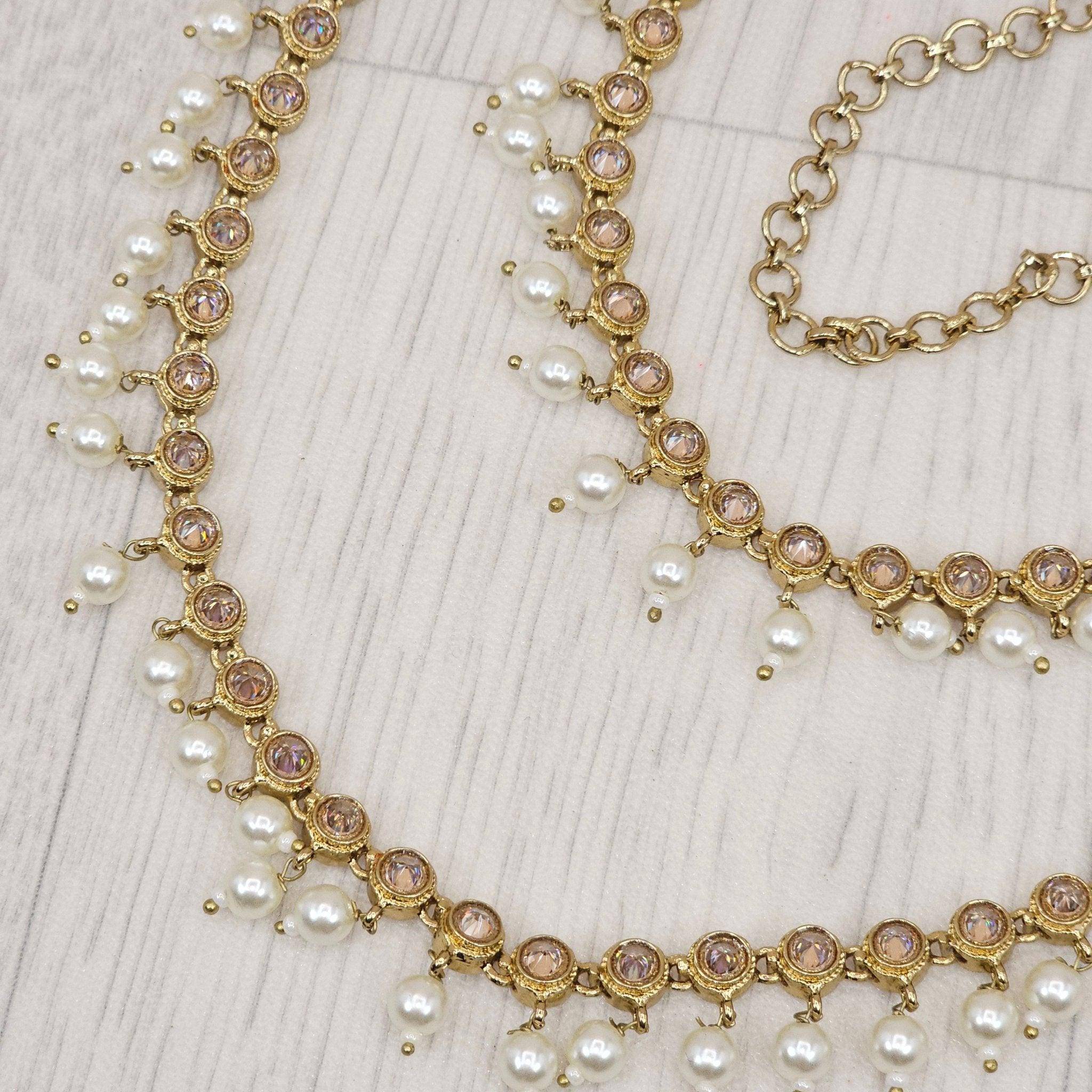 Maya - Antique Gold Polki Pearl Detail Indian Waist Chain - Fancy Fab Jewels