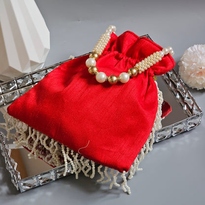 fancyfab Jewels Clutch bag Anna Luxury Potli Bag Red