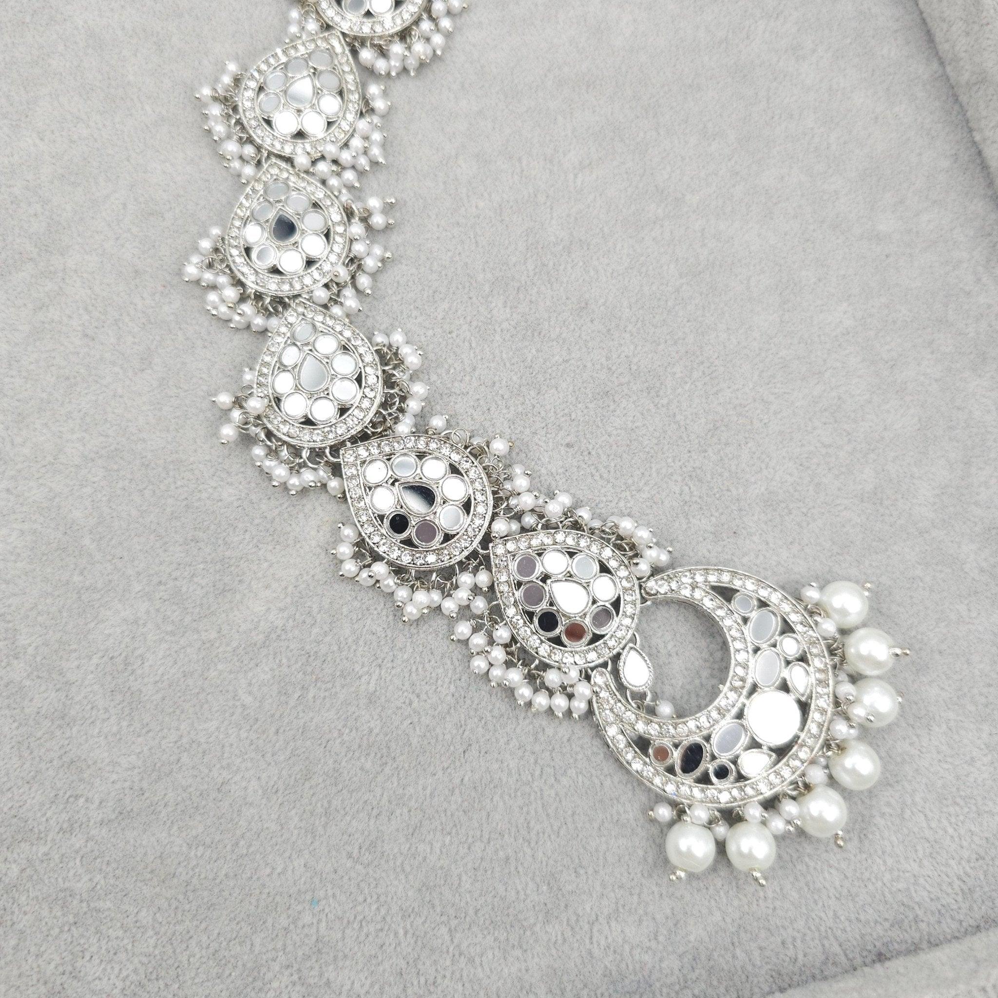 Komal - Mirror & Pearl Hair Plait Piece - Fancy Fab Jewels