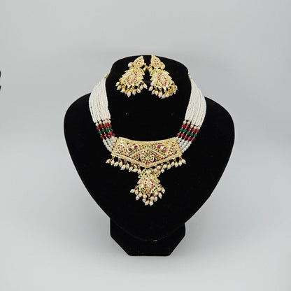 Minza Premium Quality Jadau Nauratan Choker Set - Fancy Fab Jewels