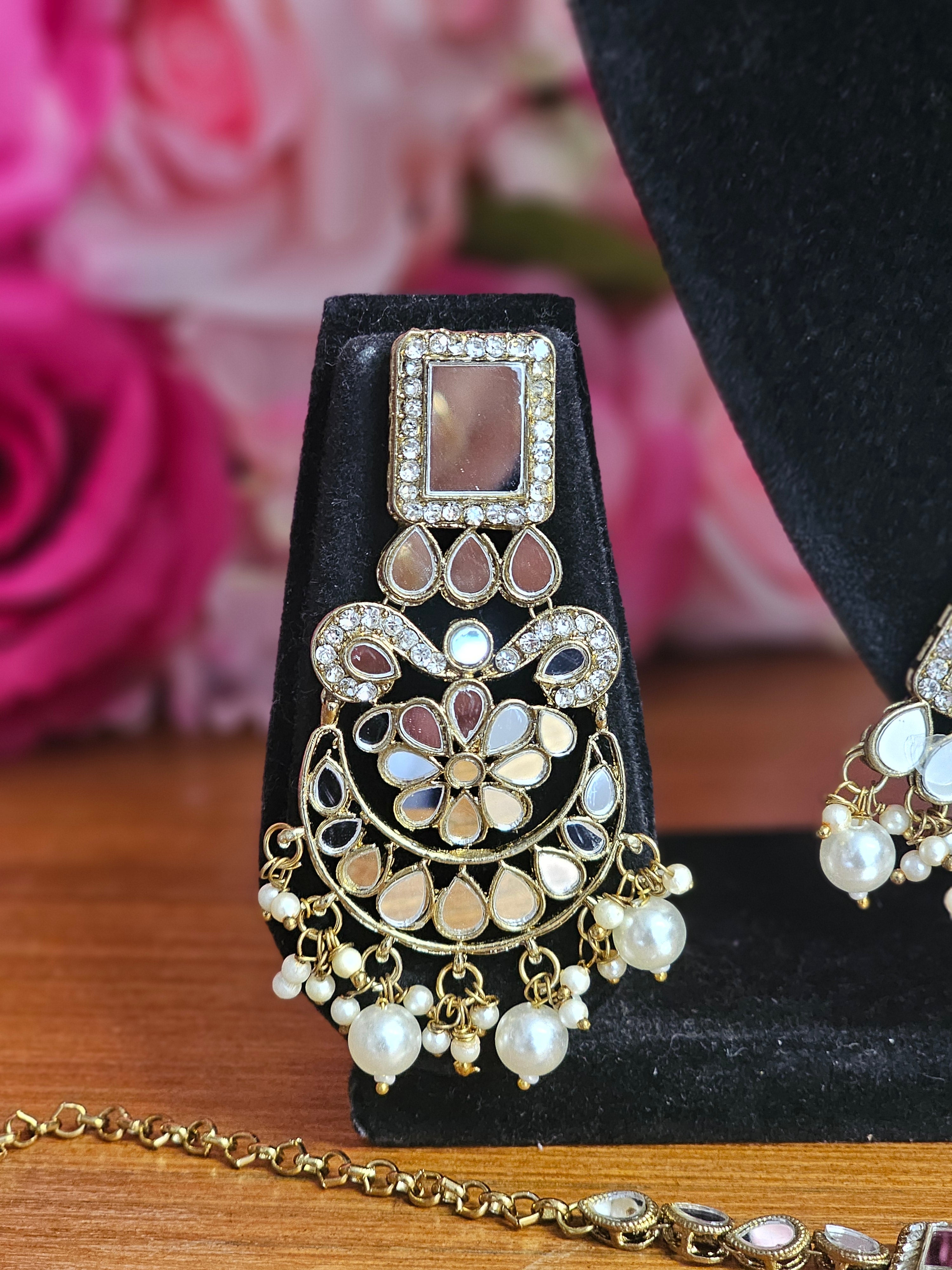 Humaira Mirror Jewellery Set – choker necklace | Fancy Fab Jewels UK